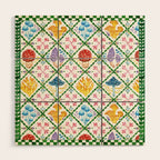 Decorative mushrooms pattern Wood Wall Art Gallery Image 1