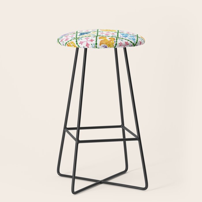 Decorative mushrooms pattern Stool Gallery Image 1