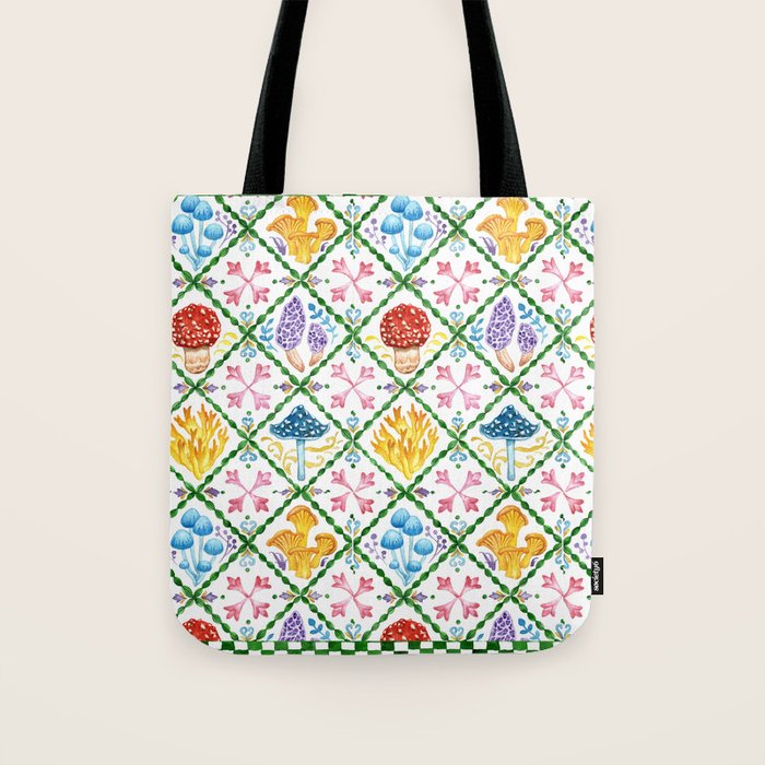 Decorative mushrooms pattern Tote Bag Gallery Image 1