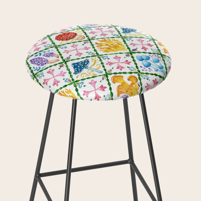 Decorative mushrooms pattern Stool Gallery Image 2