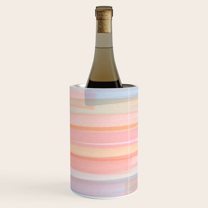Abstract Watercolor Waves in Peach Sunrise Wine Chiller Gallery Image 2