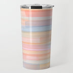 Abstract Watercolor Waves in Peach Sunrise Travel Mug Gallery Image 1