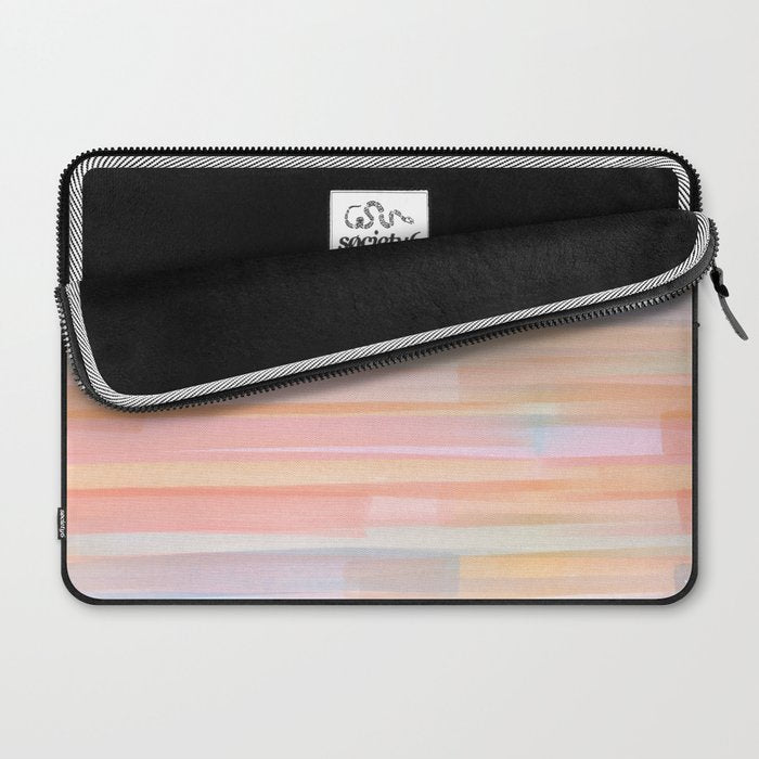 Abstract Watercolor Waves in Peach Sunrise Laptop Sleeve Gallery Image 2