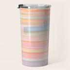 Abstract Watercolor Waves in Peach Sunrise Travel Mug Gallery Image 3