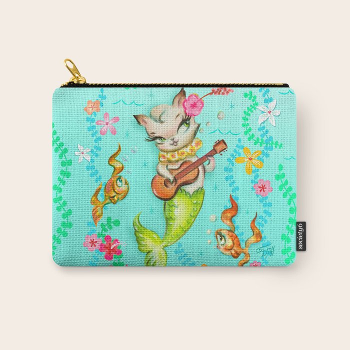 Mermaid Cat with Ukulele Carry All Pouch Gallery Image 1
