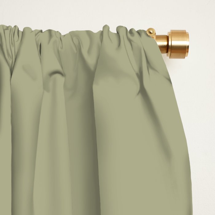 Fish Stripe 8 Mid Century Modern Minimal Pattern in Vintage Olive Green and Cantaloupe Orange Window Curtain Gallery Image 2