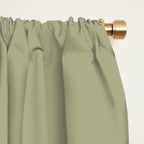 Fish Stripe 8 Mid Century Modern Minimal Pattern in Vintage Olive Green and Cantaloupe Orange Window Curtain Gallery Image 2