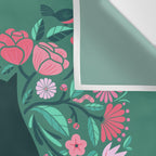 I Heart Cats and Flowers (in Green) Wall Tapestry Gallery Image 3