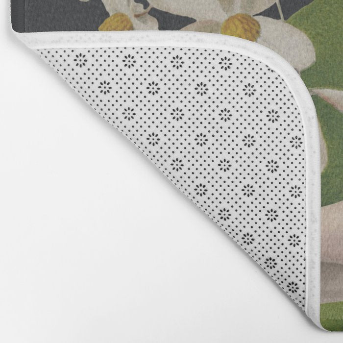 Minimal Collage/ Hand, Plants and Butterflies 6 Bath Mat Gallery Image 2