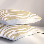 Chic faux gold white modern zebra animal print pattern Pillow Sham Gallery Image 3