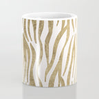 Chic faux gold white modern zebra animal print pattern Coffee Mug Gallery Image 4