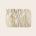 Chic faux gold white modern zebra animal print pattern Bath Mat Gallery Image 1