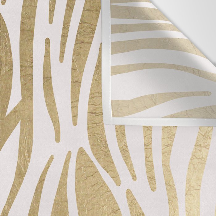 Chic faux gold white modern zebra animal print pattern Wall Tapestry Gallery Image 3