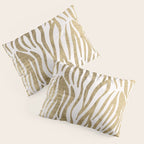 Chic faux gold white modern zebra animal print pattern Pillow Sham Gallery Image 3