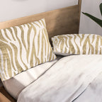 Chic faux gold white modern zebra animal print pattern Pillow Sham Gallery Image 2