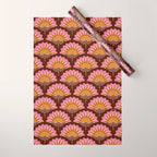 Sunset Seigaiha - Pink & Burgundy Wrapping Paper Gallery Image 1