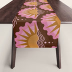 Sunset Seigaiha - Pink & Burgundy Table Runner Gallery Image 1