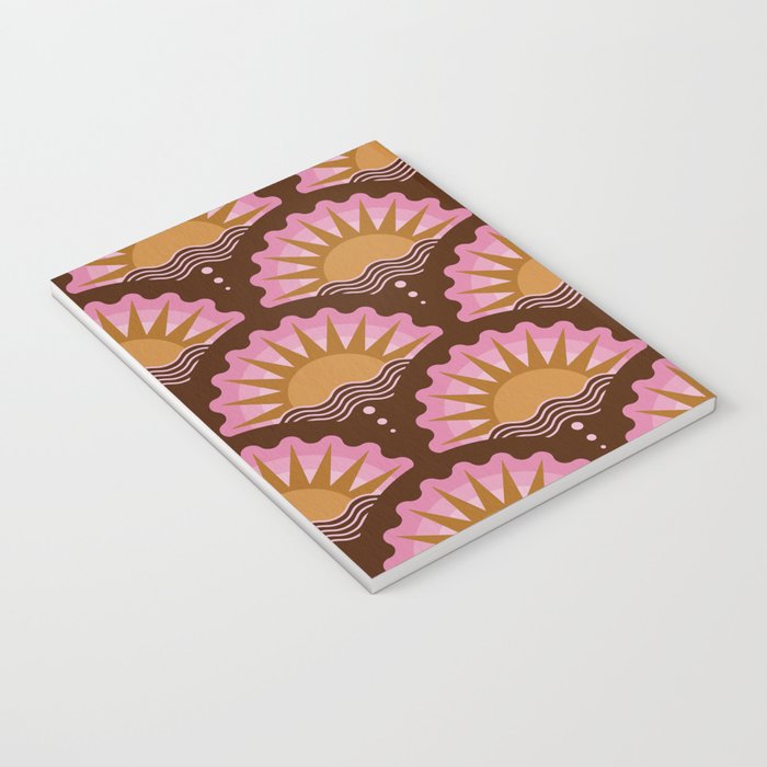 Sunset Seigaiha - Pink & Burgundy Notebook Gallery Image 3