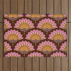 Sunset Seigaiha - Pink & Burgundy Outdoor Rug Gallery Image 1