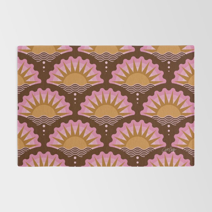 Sunset Seigaiha - Pink & Burgundy Rug Gallery Image 2