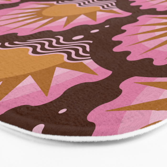 Sunset Seigaiha - Pink & Burgundy Bath Mat Gallery Image 3