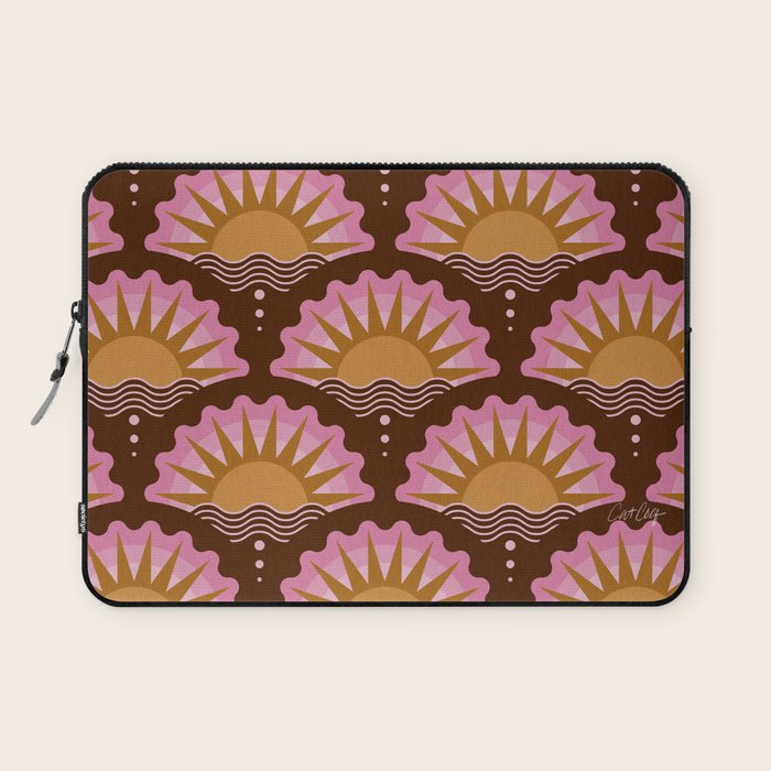 Sunset Seigaiha - Pink & Burgundy Laptop Sleeve Gallery Image 1
