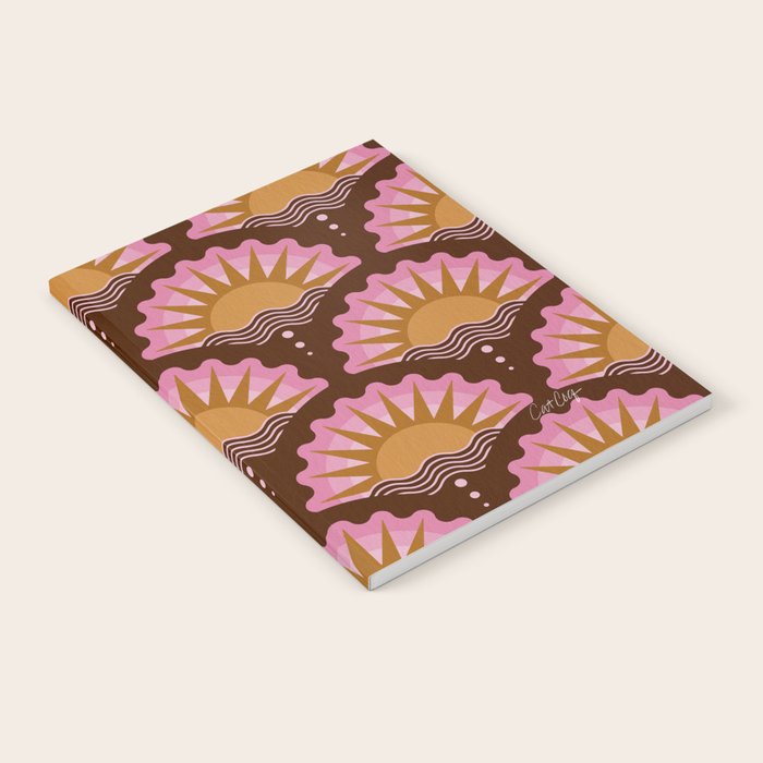 Sunset Seigaiha - Pink & Burgundy Notebook Gallery Image 2