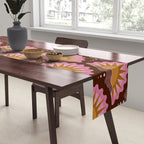 Sunset Seigaiha - Pink & Burgundy Table Runner Gallery Image 2