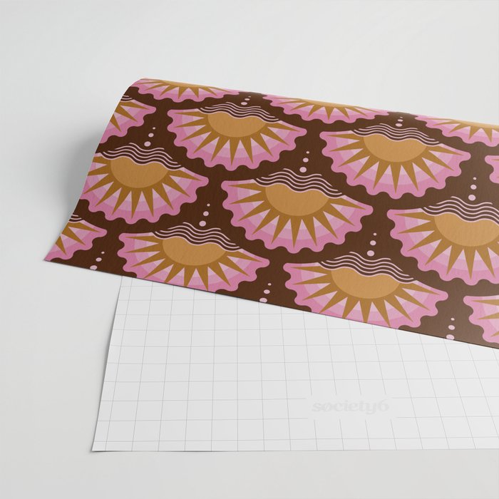 Sunset Seigaiha - Pink & Burgundy Wrapping Paper Gallery Image 2