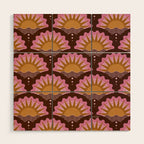Sunset Seigaiha - Pink & Burgundy Wood Wall Art Gallery Image 1