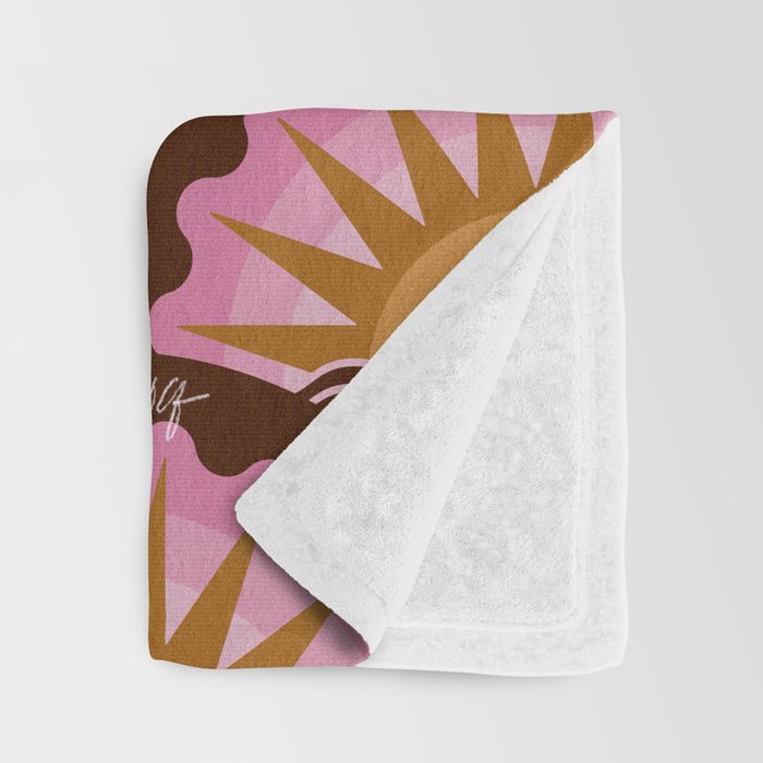 Sunset Seigaiha - Pink & Burgundy Throw Blanket Gallery Image 3