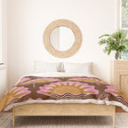 Sunset Seigaiha - Pink & Burgundy Duvet Cover Gallery Image 3