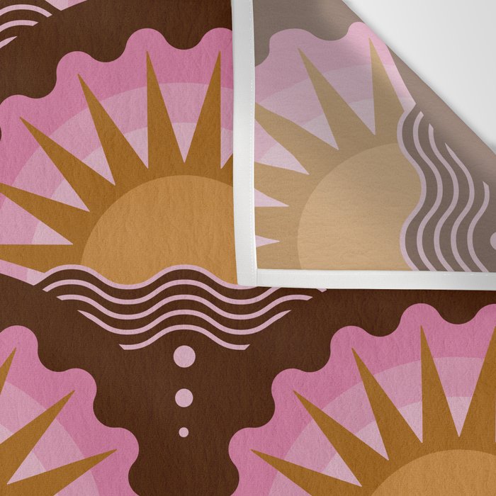 Sunset Seigaiha - Pink & Burgundy Wall Tapestry Gallery Image 3