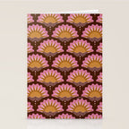 Sunset Seigaiha - Pink & Burgundy Stationery Card Gallery Image 2