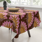 Sunset Seigaiha - Pink & Burgundy Tablecloth Gallery Image 3