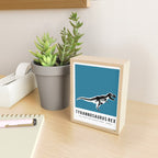 T-Rex Dinosaur Fossil / Skeleton in blue Mini Art Print Gallery Image 2