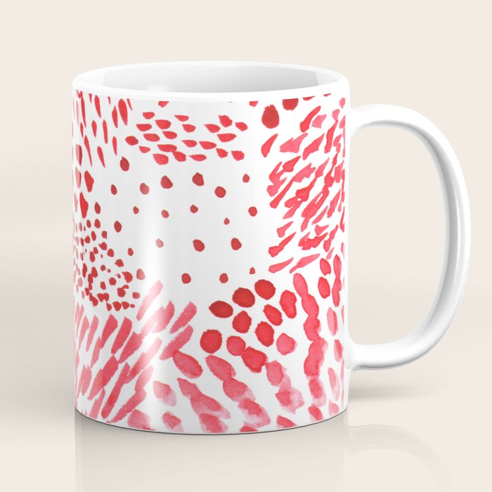 Watercolor Red Rhythm Coffee Mug Gallery Image 1