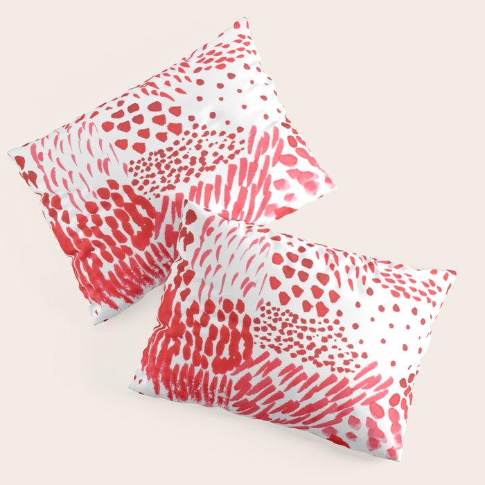 Watercolor Red Rhythm Pillow Sham Gallery Image 3