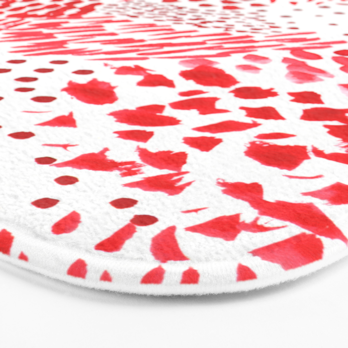 Watercolor Red Rhythm Bath Mat Gallery Image 3