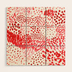 Watercolor Red Rhythm Wood Wall Art Gallery Image 1