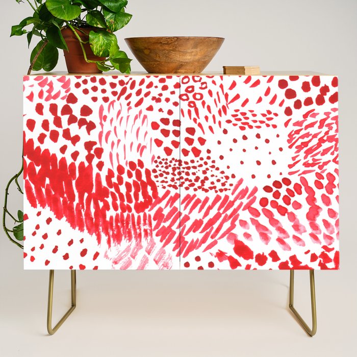 Watercolor Red Rhythm Credenza Gallery Image 1