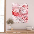 Watercolor Red Rhythm Wall Tapestry Gallery Image 2