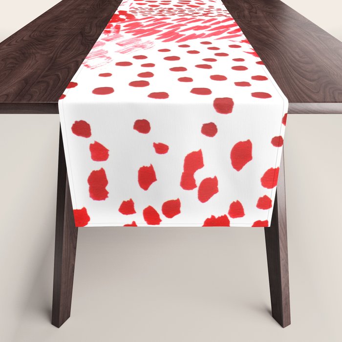 Watercolor Red Rhythm Table Runner Gallery Image 1