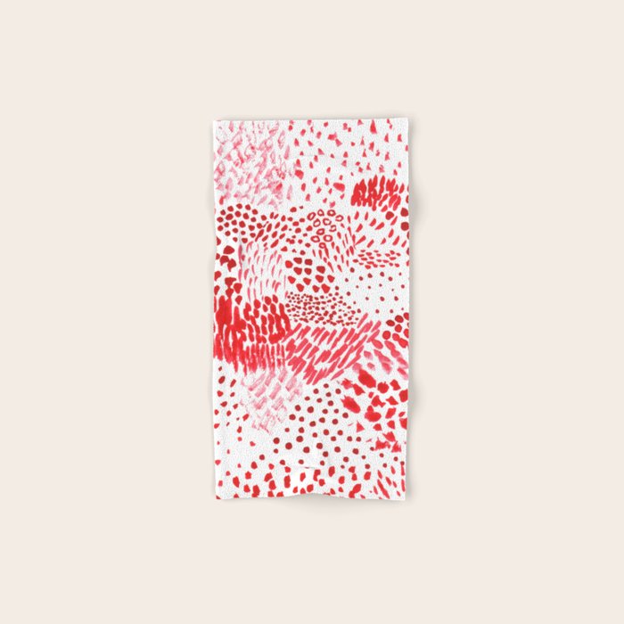 Watercolor Red Rhythm Bath Towel Gallery Image 1