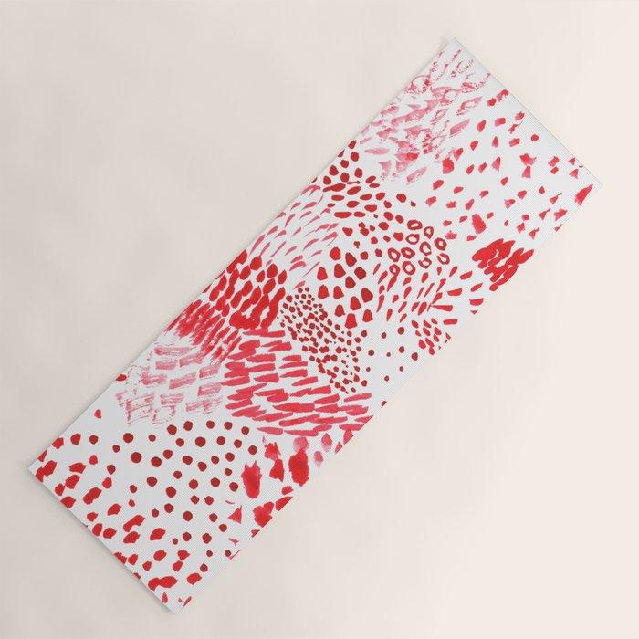 Watercolor Red Rhythm Yoga Mat Gallery Image 1