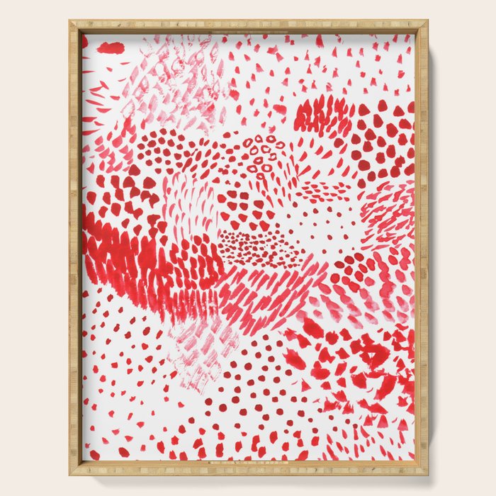 Watercolor Red Rhythm Serving Tray Gallery Image 1