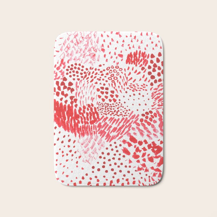 Watercolor Red Rhythm Bath Mat Gallery Image 1