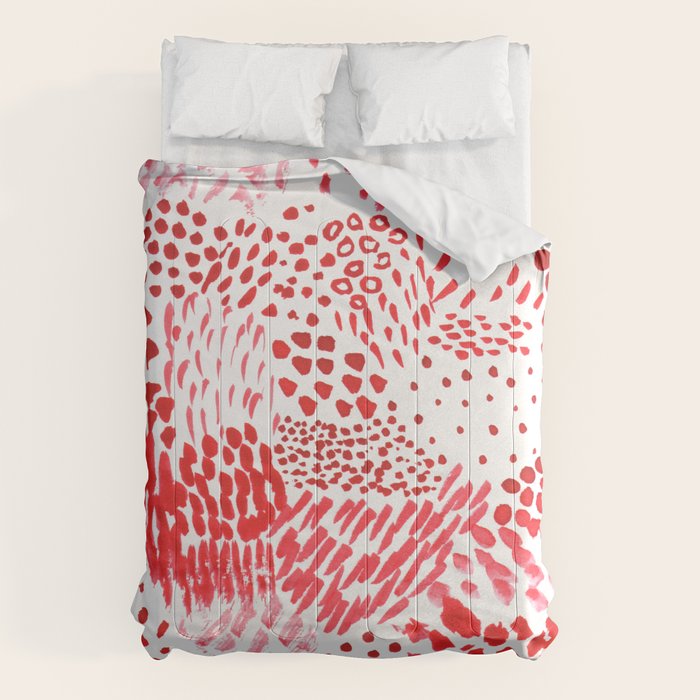 Watercolor Red Rhythm Comforter Gallery Image 6
