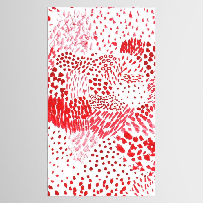 Watercolor Red Rhythm Tablecloth Gallery Image 2