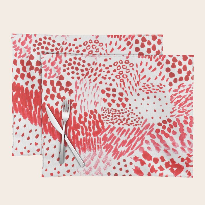 Watercolor Red Rhythm Placemat Gallery Image 1